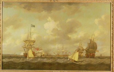 Englische Schiffe kommen bei frischer Brise vor Anker von Dominic Serres
